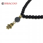 IRBACOO 2019 New Fashion Men Women Hamsa Hand With Champagne CZ Pendant Necklace Diy Round Charm Beaded Chain Necklace