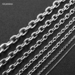 1.5/2.2/3/4/4.5/5/67/9/11mm 20-36 Silver Tone Stainless Steel Rolo Chain Necklace, Oval Cross Chain For Man amp; Women