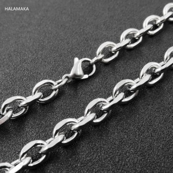 1.5/2.2/3/4/4.5/5/67/9/11mm 20-36 Silver Tone Stainless Steel Rolo Chain Necklace, Oval Cross Chain For Man amp; Women