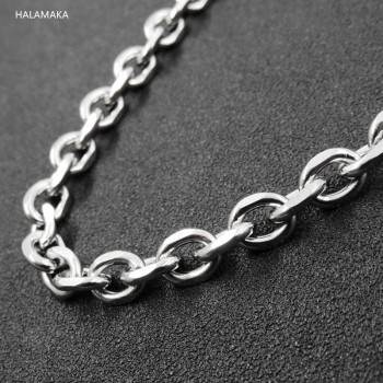 1.5/2.2/3/4/4.5/5/67/9/11mm 20-36 Silver Tone Stainless Steel Rolo Chain Necklace, Oval Cross Chain For Man amp; Women