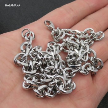 1.5/2.2/3/4/4.5/5/67/9/11mm 20-36 Silver Tone Stainless Steel Rolo Chain Necklace, Oval Cross Chain For Man amp; Women