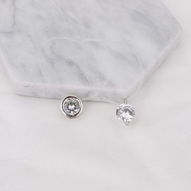 M MISM New Fishing Line Women Necklace Simple Pendant Fashion Jewelry Rhinestone Statement Necklace Invisible Transparent Chain