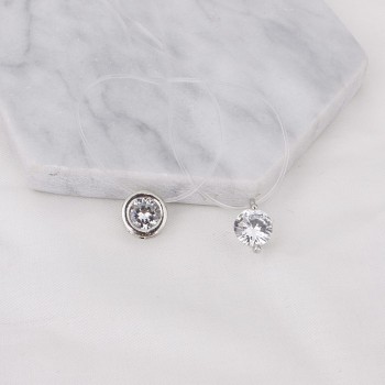M MISM New Fishing Line Women Necklace Simple Pendant Fashion Jewelry Rhinestone Statement Necklace Invisible Transparent Chain