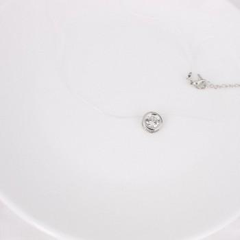 M MISM New Fishing Line Women Necklace Simple Pendant Fashion Jewelry Rhinestone Statement Necklace Invisible Transparent Chain