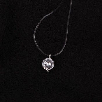 M MISM New Fishing Line Women Necklace Simple Pendant Fashion Jewelry Rhinestone Statement Necklace Invisible Transparent Chain