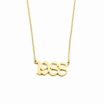 Women Men Custom Jewelry Personalized Old English Number Necklaces Wedding Anniversary Day Date Chain Pendant Birthday Gift BFF