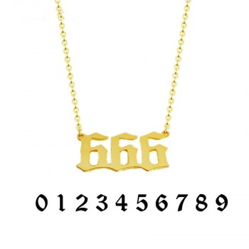 Women Men Custom Jewelry Personalized Old English Number Necklaces Wedding Anniversary Day Date Chain Pendant Birthday Gift BFF