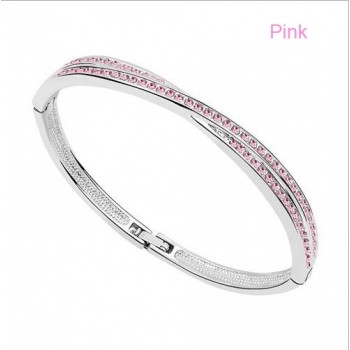 AAAA+ Rhinestones Circle Cuff X Bracelet Bangle Fashion jewelry free drop shipping charms women cute romantic lover gift quality