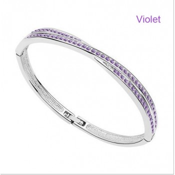 AAAA+ Rhinestones Circle Cuff X Bracelet Bangle Fashion jewelry free drop shipping charms women cute romantic lover gift quality