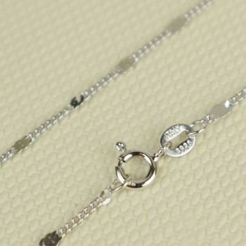 Pure 925 Sterling Silver Chain Necklace 1.8mm Wide Flat Curb Necklace Women Men Girls Boys Jewelry Italy Collier Colier Ketting