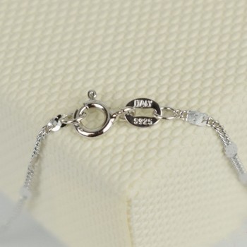 Pure 925 Sterling Silver Chain Necklace 1.8mm Wide Flat Curb Necklace Women Men Girls Boys Jewelry Italy Collier Colier Ketting