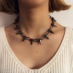 New Rivets CBB Material Chokers Punk Goth Choker Necklace Black Spike Rivet Necklace Rock Gothic Chocker Statement Jewelry Gifts