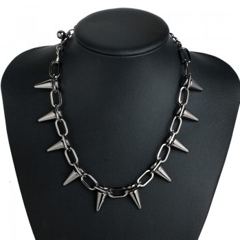 New Rivets CBB Material Chokers Punk Goth Choker Necklace Black Spike Rivet Necklace Rock Gothic Chocker Statement Jewelry Gifts
