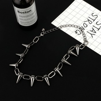New Rivets CBB Material Chokers Punk Goth Choker Necklace Black Spike Rivet Necklace Rock Gothic Chocker Statement Jewelry Gifts