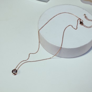 Simple Rose Zircon Choker Necklace Women Bijoux Classic Fashion Jewelry Wholesale Cute Gift