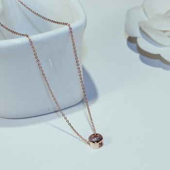 Simple Rose Zircon Choker Necklace Women Bijoux Classic Fashion Jewelry Wholesale Cute Gift