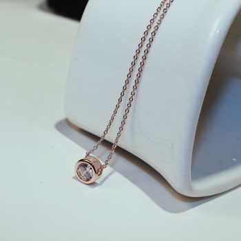 Simple Rose Zircon Choker Necklace Women Bijoux Classic Fashion Jewelry Wholesale Cute Gift