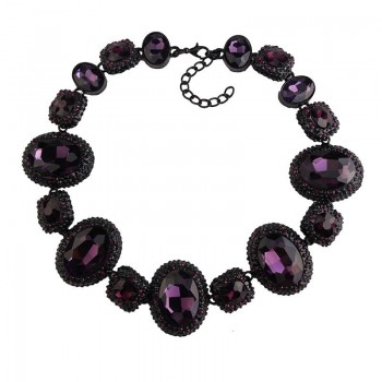 Best lady 2016 Newest Bridal Jewelry Crystal Gem Rhinestone Geometric Luxury Statement Luxury Maxi Choker Collier Necklace 3495