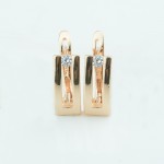 Fashion Jewelry 7MM Width Women 585 Gold Color Earrings One Cubic Zircon Square Shaped Drop Earring