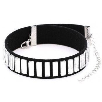 QIMING Sexy Leather Choker Necklace Women Harajuku Kawaii Silver Metal Fashion Turkish Jewelry Punk Gothic Necklace For Girls