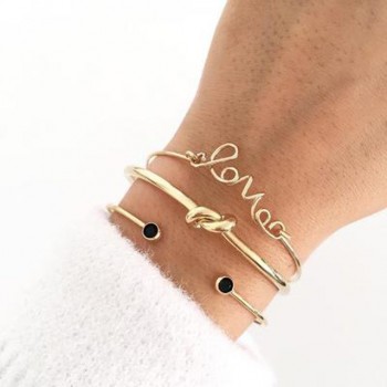 HuaTang Bohemian Layered Map Crown Arrow Bracelets Geometirc Gold Leaves Bangle Set Alloy Chain Bangles Bracelet Jewelry