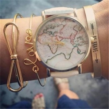 HuaTang Bohemian Layered Map Crown Arrow Bracelets Geometirc Gold Leaves Bangle Set Alloy Chain Bangles Bracelet Jewelry