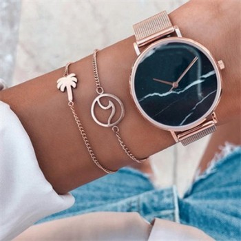 HuaTang Bohemian Layered Map Crown Arrow Bracelets Geometirc Gold Leaves Bangle Set Alloy Chain Bangles Bracelet Jewelry