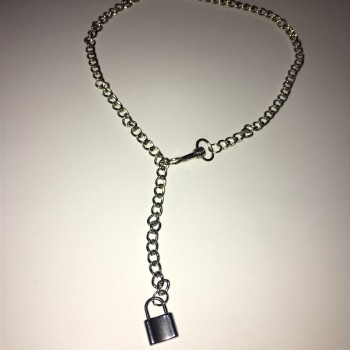 2019 Punk Rock Men Women  Stainless Steel Lock Pendant Choker Unisex Gothic Necklace