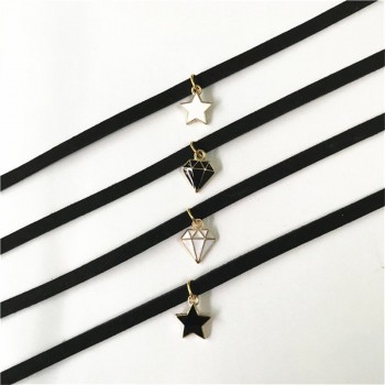 Hot sale retro gothic choker necklace collar punk black velvet suede women short necklace chain jewelry Bijoux wholesale cheap