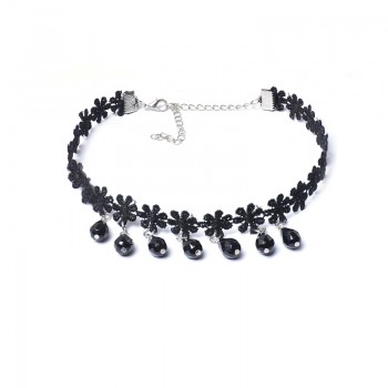24 pcs Fashion Black Velvet Choker Lace Necklace Set Tattoo Collar Pendant Tassels for Charm Women Chokers Necklace