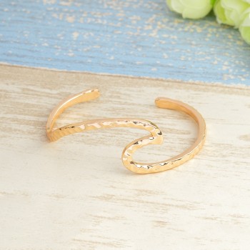 Ocean wave bracelet Wave bangle Wire wrap gold or silver sea wave island surfer jewelry Bracelet for women men Boho beach