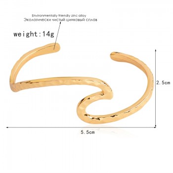 Ocean wave bracelet Wave bangle Wire wrap gold or silver sea wave island surfer jewelry Bracelet for women men Boho beach