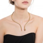 Fashion High Quality Gold Opening Choker Necklace Tribal Female Collar Snake Choker Necklace Jewelry