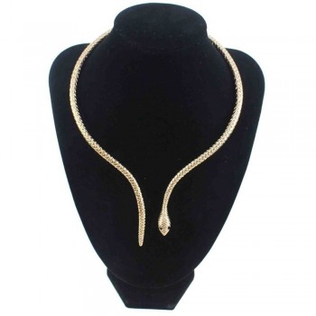 Fashion High Quality Gold Opening Choker Necklace Tribal Female Collar Snake Choker Necklace Jewelry