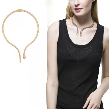 Fashion High Quality Gold Opening Choker Necklace Tribal Female Collar Snake Choker Necklace Jewelry