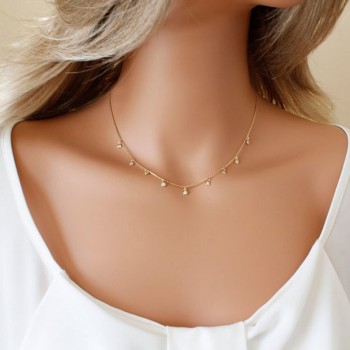 Cute Crystal Choker Necklace Women Clavicle Chain Charm Dainty Necklace Jewelry Collier Femme XL7721
