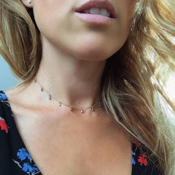 Cute Crystal Choker Necklace Women Clavicle Chain Charm Dainty Necklace Jewelry Collier Femme XL7721