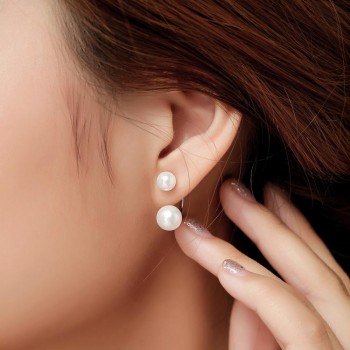 Simple Design Rhinestone Crystal Flower Silver Stud Earrings Fashion Jewelry Piercing Ear Studs for Women Wedding Party Gift