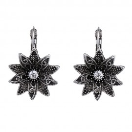 MYTHIC AGE Tibetan Silver Color Carved Flower Vintage Ethnic Drop Dangle Earrings Retail Jewelry Jewellery Gift For Women Girls