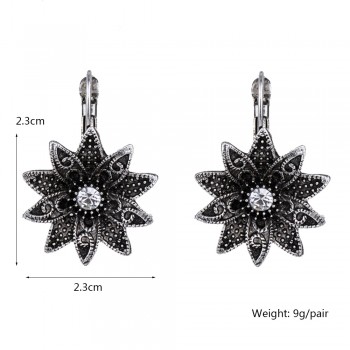 MYTHIC AGE Tibetan Silver Color Carved Flower Vintage Ethnic Drop Dangle Earrings Retail Jewelry Jewellery Gift For Women Girls