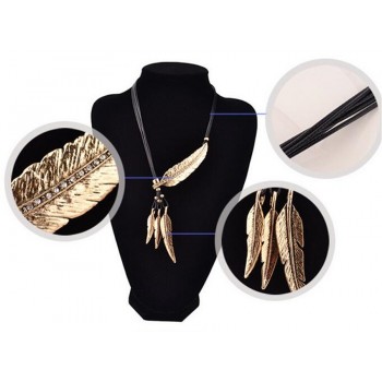 Collier Femme Feather Necklaces amp; Pendants Rope Leather Vintage Maxi Colar For Statement Necklace Women Fashion Jewelry Bijoux