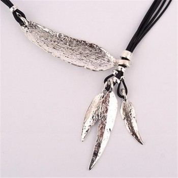 Collier Femme Feather Necklaces amp; Pendants Rope Leather Vintage Maxi Colar For Statement Necklace Women Fashion Jewelry Bijoux