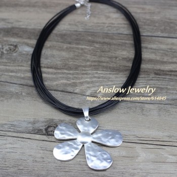 Anslow Best Selling Fashion Jewelry Black Short Flowers Chokers Necklace For Women Collar Statement Necklace Gift LOW0043AN