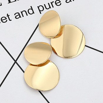 LOVBEAFAS Statement Earrings 2019 Fashion Metal Earrings For Women Gold And Silver Jewelry Simple Vintage Drop Dangle Earrings