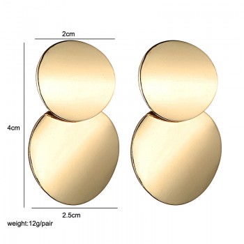 LOVBEAFAS Statement Earrings 2019 Fashion Metal Earrings For Women Gold And Silver Jewelry Simple Vintage Drop Dangle Earrings
