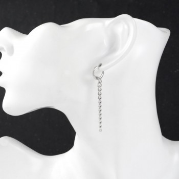 11Styles BTS Silver Feather Loop Chain Earrings Danglers Korean Idol K-Pop Fashion Ear buckle Charm Ear Jewelry for ARMY Fans
