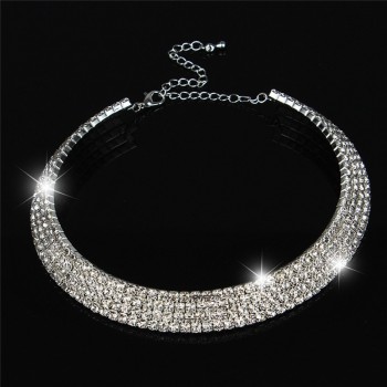 New Fashion Women Torques Crystal Rhinestone Collar Necklace Choker Necklaces Wedding Birthday Jewelry Gift 450137