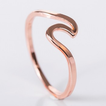 Women Finger Ring Alloy Sea Wave Simple Wedding Bride Ring Jewelry Gift KQS8