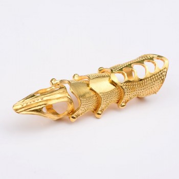 docona Punk knight Skull Double Finger Ring Knuckle Armour Full Finger Ring Gothic Punk Silvery Ghost Rings Men Brinco 2004