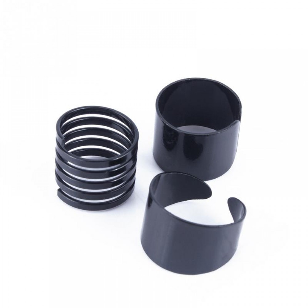 3PCS/lot Adjustable Stack Plain Above Knuckle Finger Tip Band Midi Ring Boho Cool Black Ring Sets for Women Men Wholesale